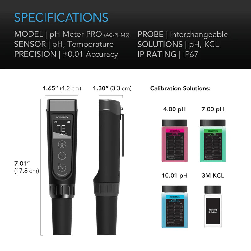 AC Infinity PH Meter Pro Kit - Interchangeable Probe